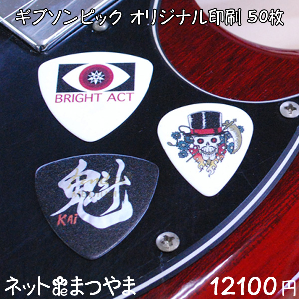 ネコポス可 ギブソン ギターピック フルカラー 印刷パック 10枚 ネットdeまつやま
