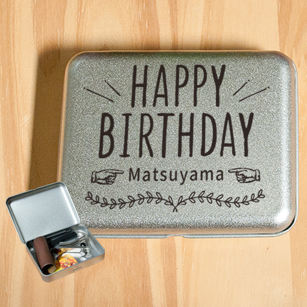 ブリキ 缶 スクエアケース Lサイズ フルカラー 印刷パック