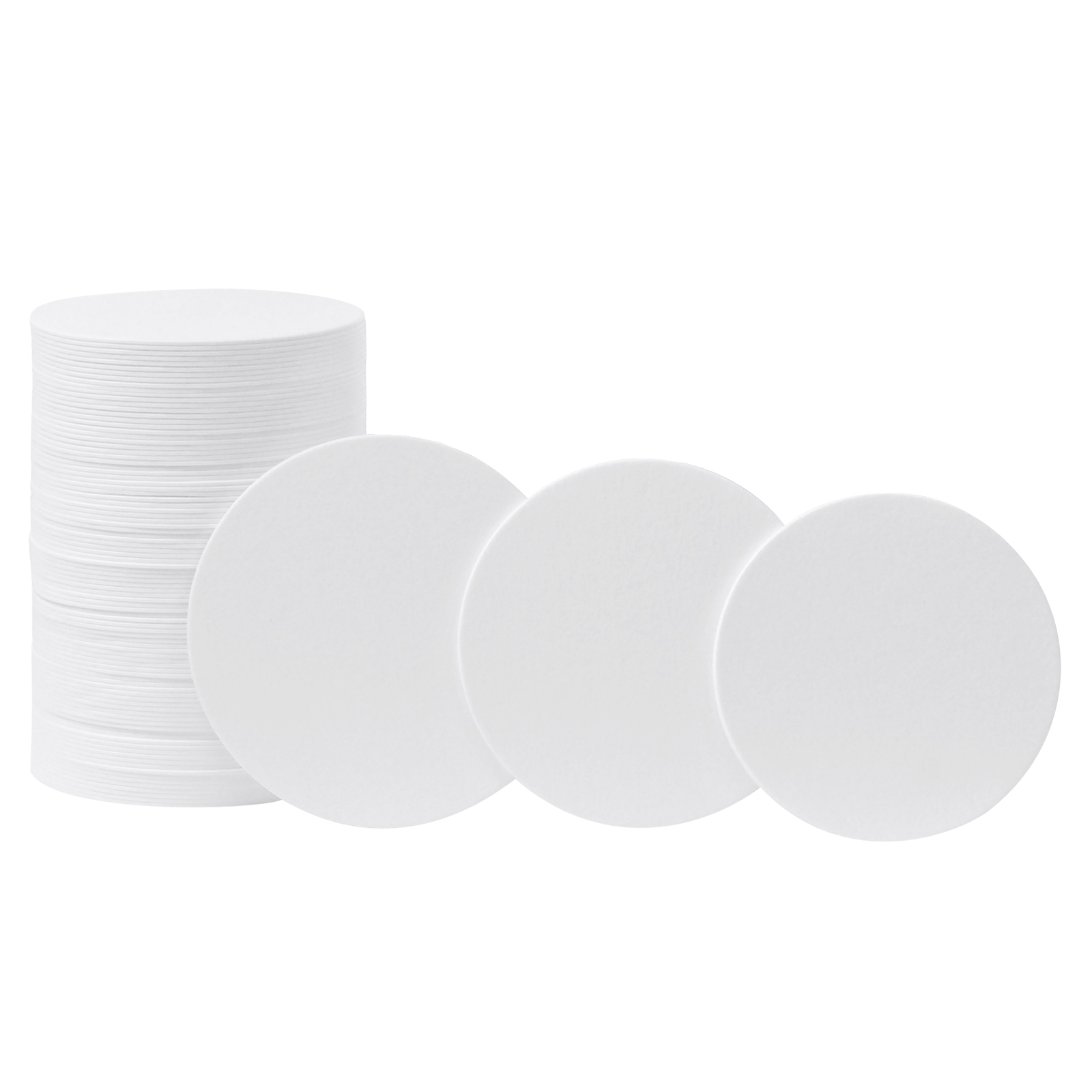 紙 コースター 白無地 丸型 小さいサイズ 75, 70, 66/1mm