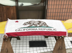 Vintage California Flag * Beach Blanket * 今治タオル　旧式織り機　極上の肌触り