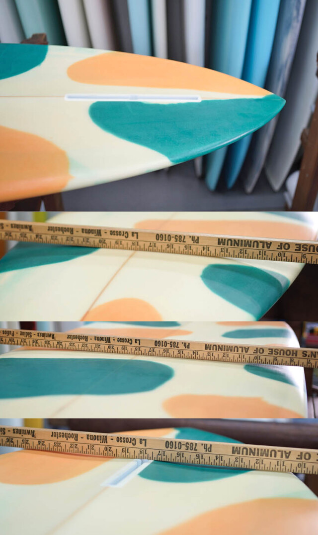 WOODIN ウッディン。サ　ミッドレングス。サイズ　７'4\" 2+1。 サーフボード。ミッドレングス。WOODIN ウッディン。7'4