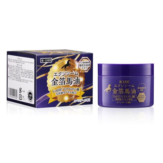 エクソソーム 金箔馬油クリーム ラベンダーの香り　120ｇ【日本全国　送料無料】