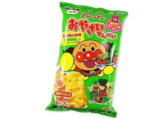【お菓子のまとめ買い・幼児のおやつ系のお菓子】 栗山米菓 アンパンマンのおやさいせんべい 2枚×7袋 (12個入)