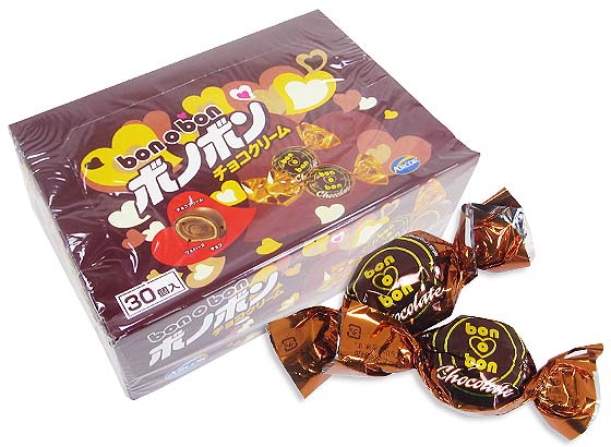 【駄菓子のまとめ買い・チョコ系の駄菓子】 やおきん ボノボンチョコクリーム （30個入）
