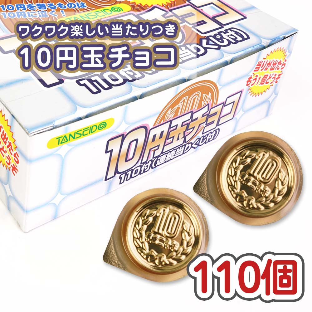 【業務用金券付き駄菓子まとめ買い・チョコ系の駄菓子】 丹生堂 10円玉チョコ（110＋金券分10個）