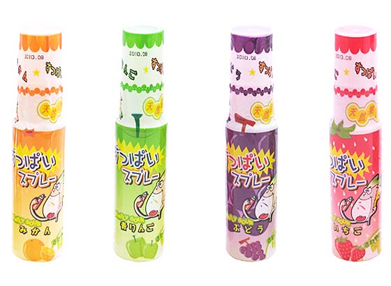 【駄菓子のまとめ買い・飴・チューイングの駄菓子】すっぱいスプレーアソートパック（24本入）【やおきん】