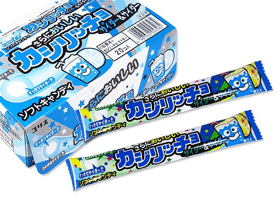 【駄菓子のまとめ買い・飴・チューイングの駄菓子】 コリス カジリッチョ サイダー＆サイダー味 （20袋入）
