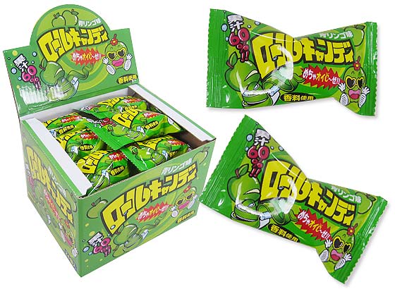 【駄菓子のまとめ買い・ 飴・チューイング系の駄菓子】 やおきん ロールキャンディ 青リンゴ味 （24個入）