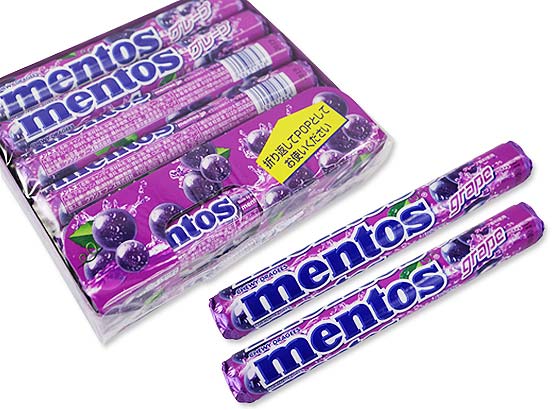 お菓子のまとめ買い・アメ系の駄菓子 クラシエ メントス グレープ (12個入)
