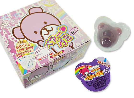 【業務用金券付き駄菓子まとめ買い・グミ系の駄菓子】丹生堂 ベアーグミ グレープ（100＋金券分24個）