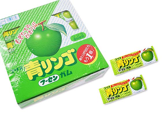 駄菓子のまとめ買い・ガム系の駄菓子 コリス 青リンゴ フーセンガム 40付