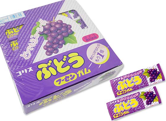 駄菓子のまとめ買い・ガム系の駄菓子 コリス ぶどう フーセンガム 40付