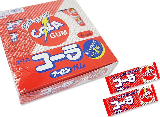 駄菓子のまとめ買い・ガム系の駄菓子 コリス コーラ フーセンガム 40付