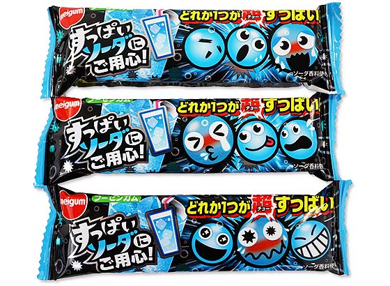 【駄菓子のまとめ買い・ガム系の駄菓子】 明チュウ すっぱいソーダにご用心！ (20個入)