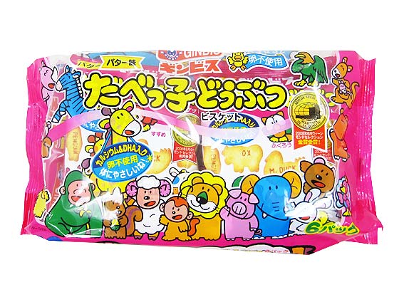 ギンビス たべっ子どうぶつ 6パック入  大袋（12袋入） お菓子 シェアパック まとめ買い 箱買い ビスケット・クッキー系の駄菓子 2510