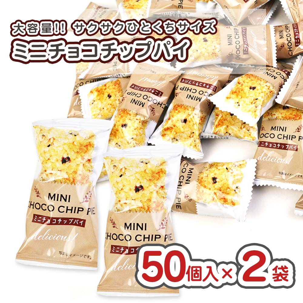 リアライズ ミニ チョコチップ パイ 大袋 ( 50個入 × 2袋) 駄菓子 まとめ買い 箱買い ビスケット系のお菓子