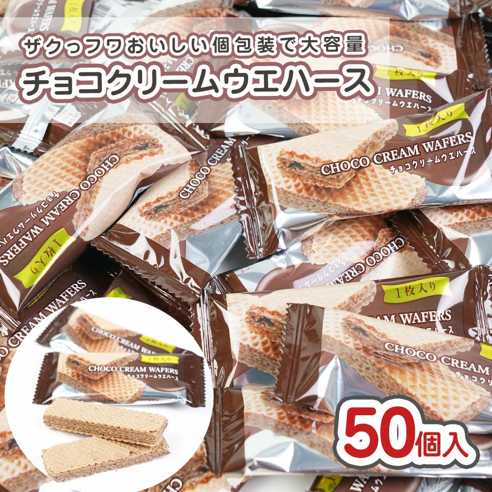 リアライズ チョコクリームウエハース 個包装 大袋 (50個入) 駄菓子 まとめ買い 箱買い チョコ系のお菓子