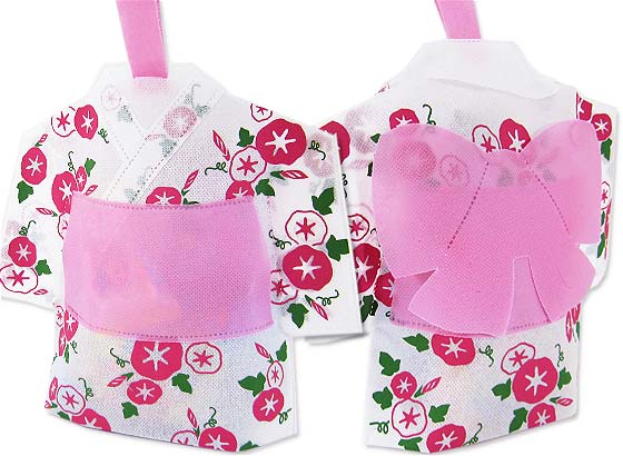 【お菓子用ラッピング・梱包資材】260W×220H 夏祭り・縁日に 浴衣巾着(朝顔柄)  20枚入