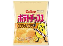 【お菓子まとめ買い・スナック菓子】28gポテトチップス　ポテトチップスコンソメパンチ　２４袋 【カルビー】