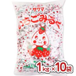 タクマ  いちごみるく キャンディ (1袋x10袋) / 駄菓子 まとめ買い 箱買い 業務用 キャンディ系のお菓子