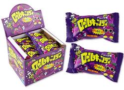 駄菓子のまとめ買い・ 飴・チューイング系の駄菓子　やおきん ロールキャンディグレープ味（24個入）
