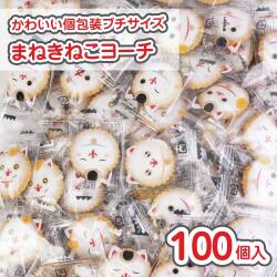 リアライズ プチ 招き猫ヨーチ (100個入) 駄菓子 まとめ買い 箱買い ビスケット・クッキー系のお菓子