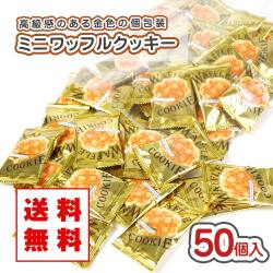 【 メール便 / 送料無料 】リアライズ ミニワッフルクッキー 大袋 ( 50個入 ) 駄菓子 まとめ買い 箱買い カステラ・ビスケット系のお菓子