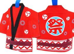 【お菓子用ラッピング・梱包資材】240W×210H 夏祭り・縁日に 赤はっぴ巾着  20枚入り