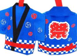 【お菓子用ラッピング・梱包資材】240W×210H 夏祭り・縁日に 青はっぴ巾着  20枚入り