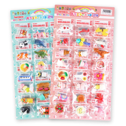 おもしろ消しゴム 台紙24付き 【景品玩具まとめ買い・当てものくじ
