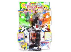 【当てものくじ・景品玩具】おもしろキャラクターサウンドガン台紙当（80+4付）