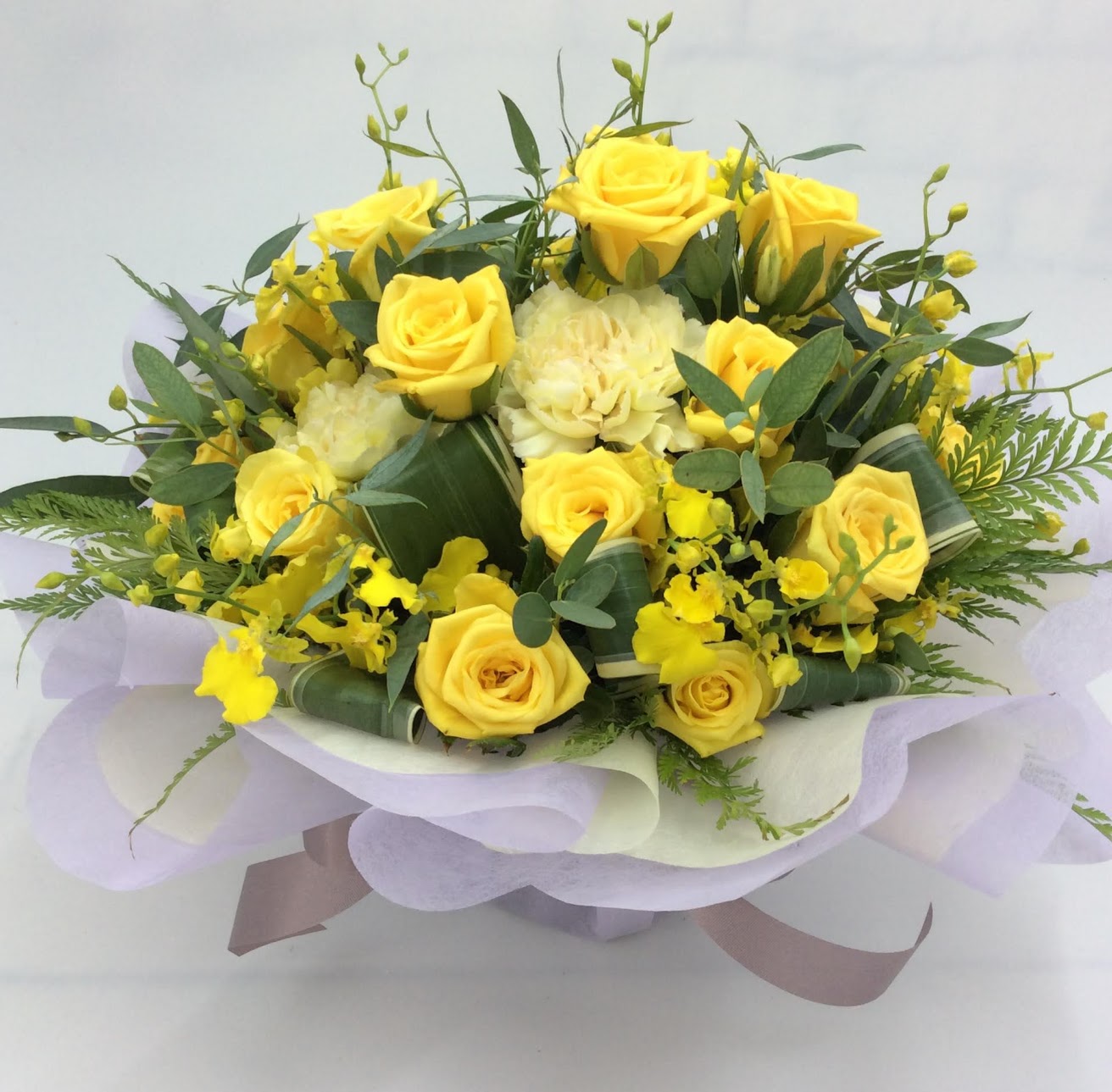 ラウンドアレンジ5500円A（生花）　送料込み！