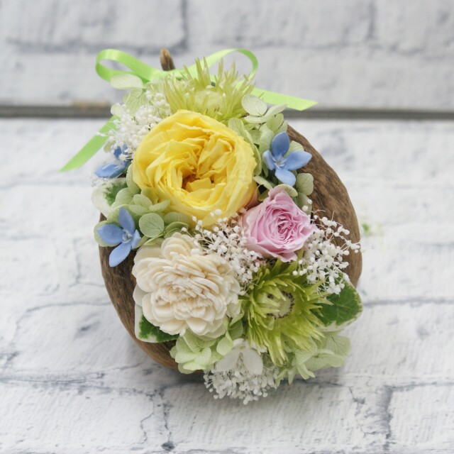 幸運の実◇ブッタナッツアレンジ（プリザーブドフラワー）◇602-29