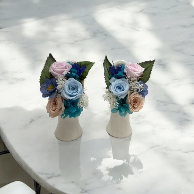 対お供え用プリザーブドフラワー（白陶器）◆607-06　送料込！