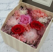 プリザーブドフラワー箱入り（赤・ピンク）◆508-08　送料込！