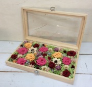 プリザーブドフラワー木箱◆712-16　送料込！（本州以外は送料プラス500円）