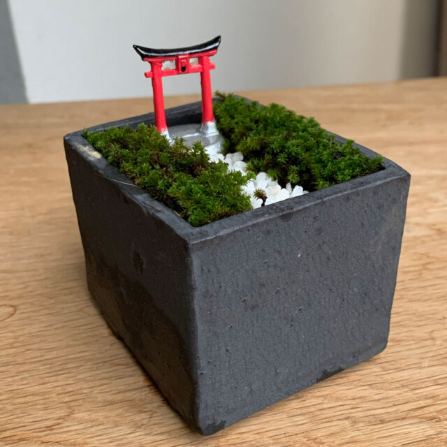 苔盆栽 鳥居