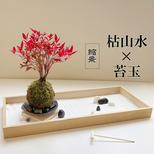 枯山水玉砂利南天