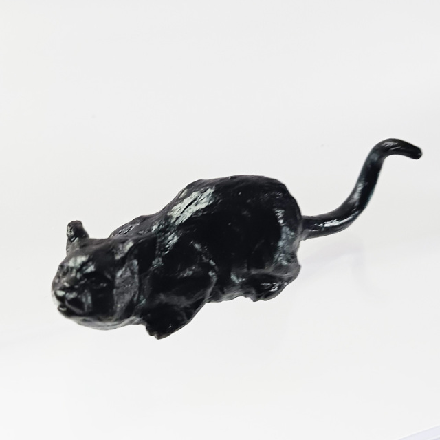 ミニチュア 添配 盆景 蝋型鋳物 銅製 猫（ねこ）