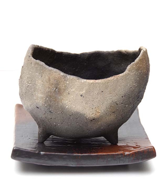 炭化焼締鉢卵受け皿セット2013m