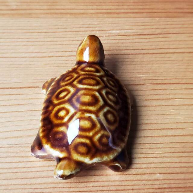 あなただけの世界をどうぞ【ミニチュア 茶亀（ちゃがめ） 幅4．5cm】