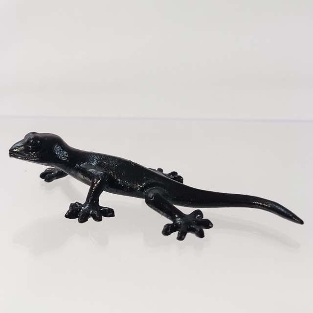 ミニチュア 添配 盆景 蝋型鋳物 銅製 ヤモリ