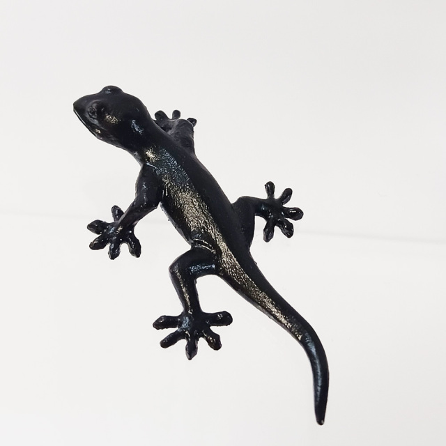 ミニチュア 添配 盆景 蝋型鋳物 銅製 ヤモリ