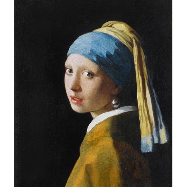 フェルメール　真珠の耳飾りの少女　複製画　原画に忠実　原寸大