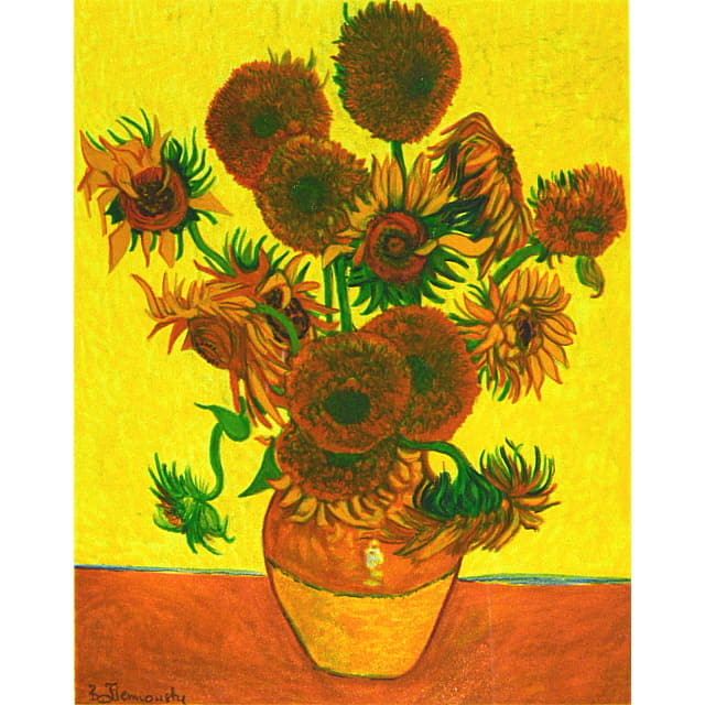 ゴッホ　15本のひまわり　複製画　リトグラフ　版画　ロンドン・ナショナルギャラリー所蔵