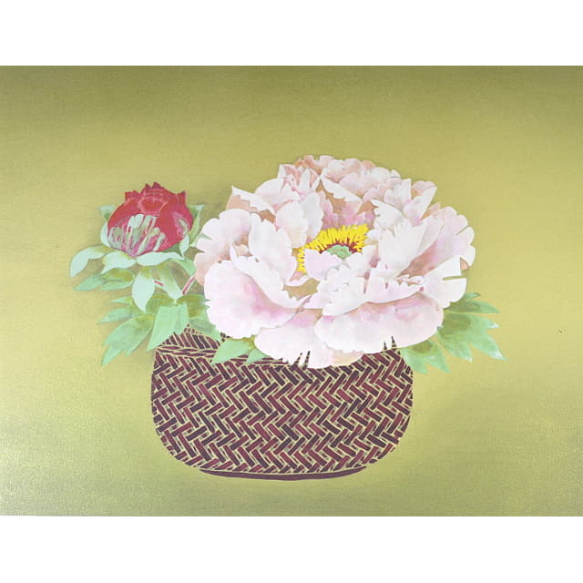 堀文子　ボタン　オリジナル　リトグラフ