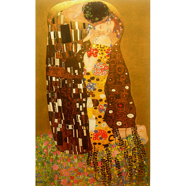 グスタフ・クリムト(Gustav Klimt)「接吻（Kiss）」シルクスクリーン・特殊美術印刷【特別セール】