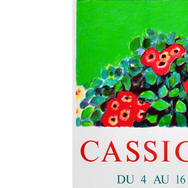 カシニョール「夏の散歩」リトグラフの左下　部分拡大