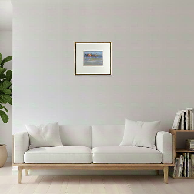 馬の絵 ドートルロー 直筆 パステル フランス 風景画　リビングに飾るイメージ