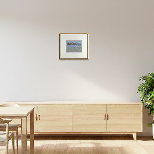 馬　絵画 ドートルロー 直筆 パステル フランス 風景画　ダイニングに飾るイメージ